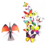 3D butterflies with magnet, house or event decorations, set of 12 pieces, colorful